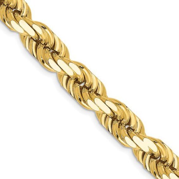 New 14k gold semi solid 18 inch rope chain - Picture 1 of 11
